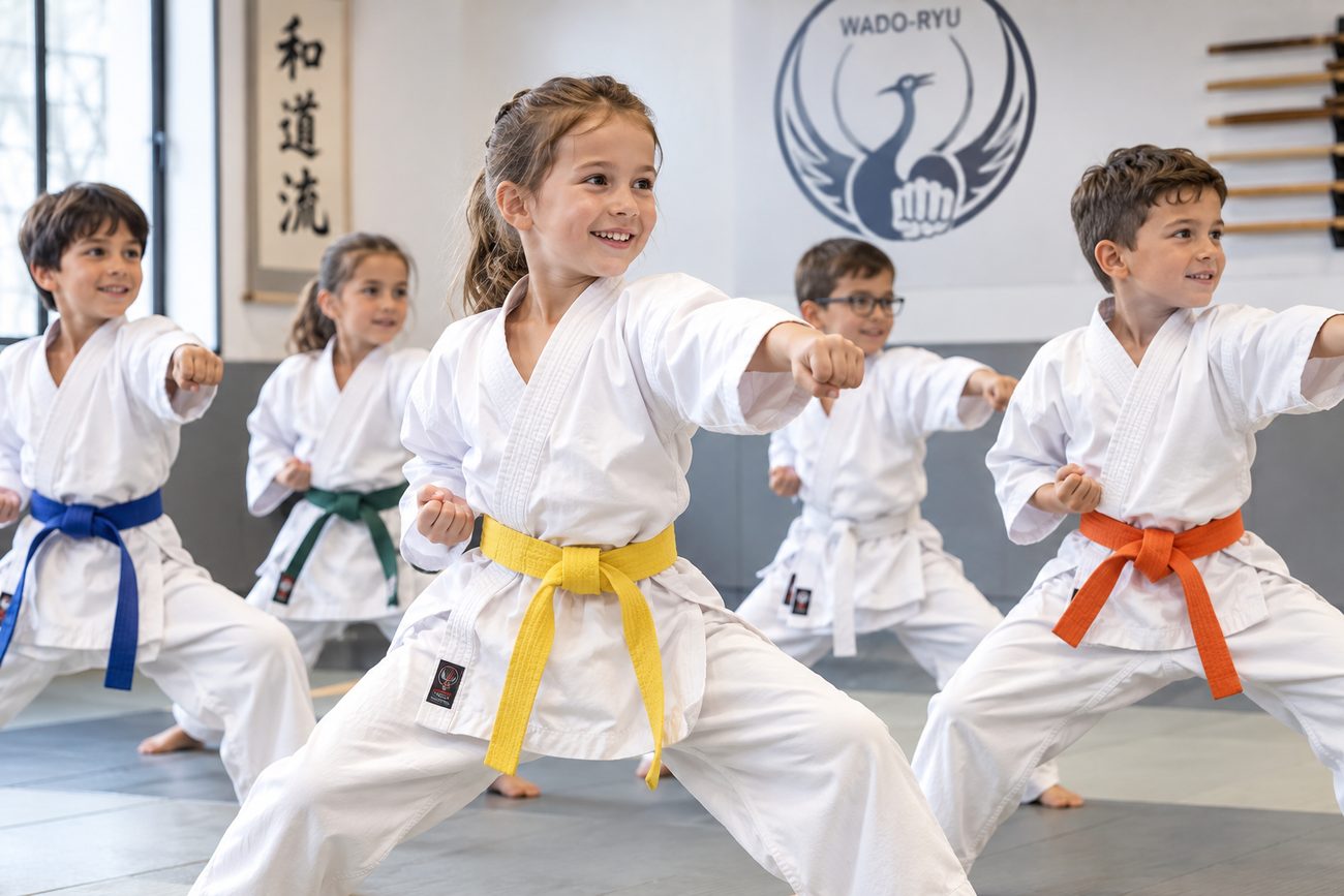 Cours de karaté enfants au club Mikado